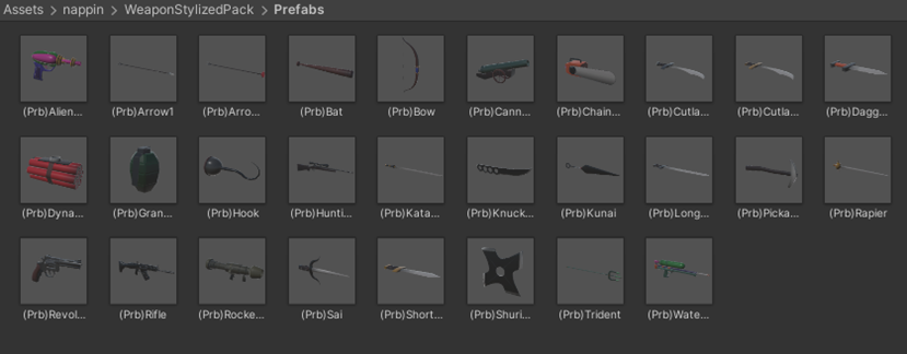 Weapon Stylized Pack sample scene